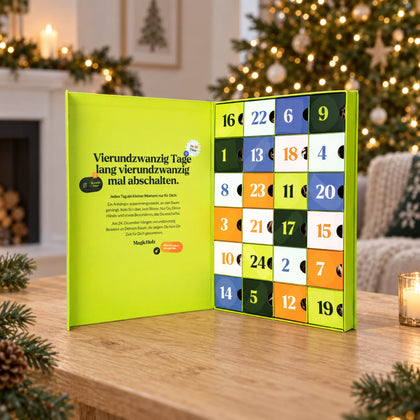 Advent calendar with 24 wooden building kits
